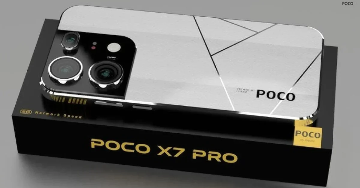 Desain dan kemasan smartphone Poco X7 Pro terbaru.